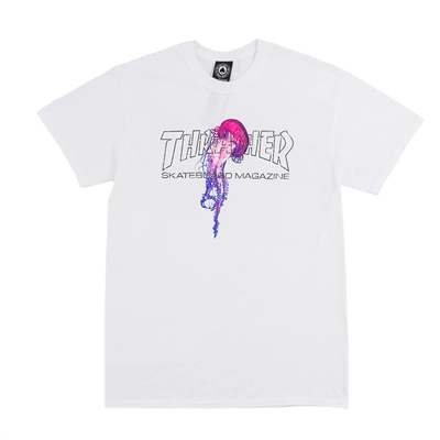 thrasher美版撞色水母火焰短袖