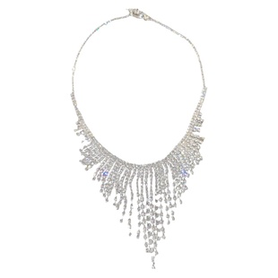 欧美时尚夸张个性潮颈链春季新款镶钻流苏项链网红设计感项饰女款