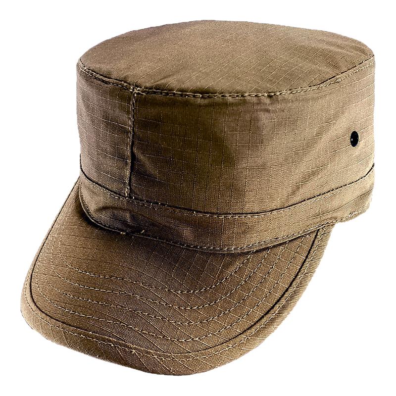 军迷定制调节大头围卡其色小兵帽平顶作训帽子男款战术棒球鸭舌帽