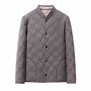 恒源祥爸爸装纯色棉衣中年男士加厚内搭小棉袄防寒保暖棉服内胆男