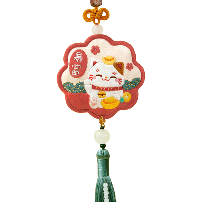 手工diy送男友车挂饰情侣平安符