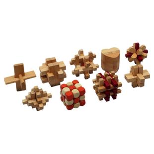 孔明锁鲁班锁全套礼盒儿童木质益智玩具九连环智力扣解环烧脑套装