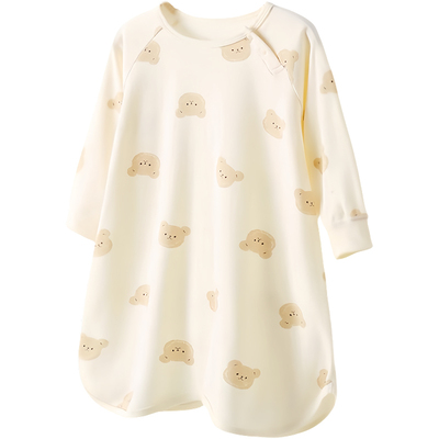 宝宝睡袍春秋长袖纯棉莫代尔