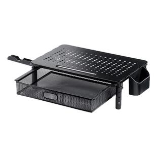 日本山业电脑增高台架屏幕托架桌面置物架键盘收纳支架座高带抽屉