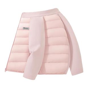 迪士尼儿童羽绒服内胆秋冬款2025新款轻薄洋气拼接女童冬装外套