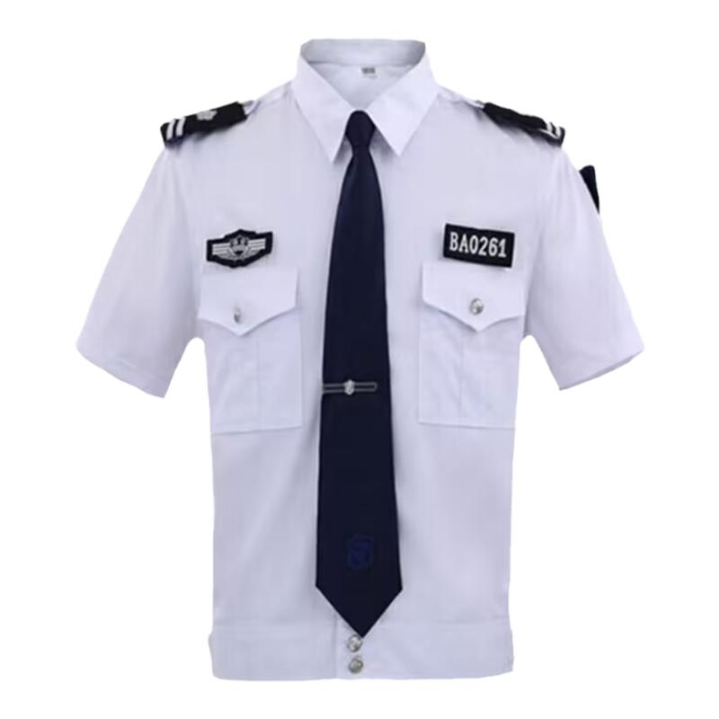 白色保安服短袖衬衣男女物业夏天工作服套装夏季长袖衬衫制服夏装