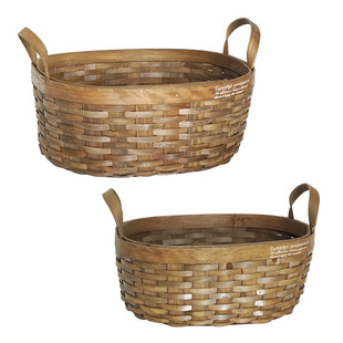 法式乡村风格木片提篮 编制篮框干花收纳篮 橱窗展示美食摄影道具