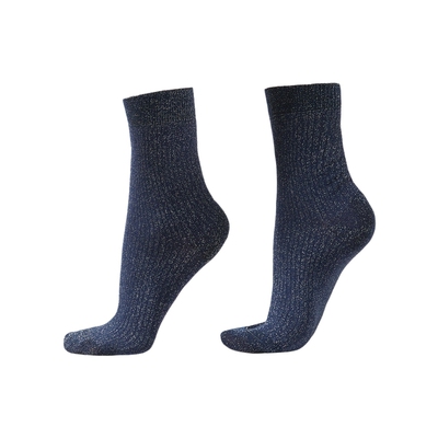 CALZEDONIA卡泽意袜女士春季时尚亮片闪葱竖条纹罗纹短袜DC0517