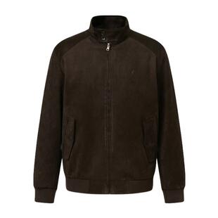 POLOWALK男式皮衣立领冬季新品90鹅绒复古拼接短款拉链羽绒外套