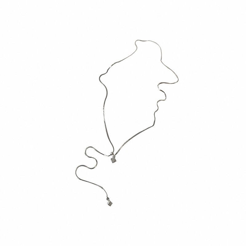 轻奢小众设计感抽拉可调节项链s925纯银锁骨链韩国气质百搭毛衣链