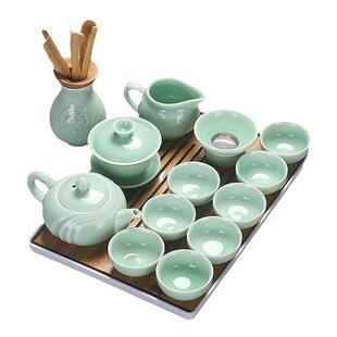 陶瓷功夫茶具整套家用办公泡茶器茶壶盖碗茶杯洗茶道精致茶艺套装