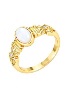 《留白》原创纯银天然贝母戒指