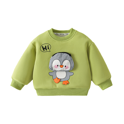 洛米兔2025冬季童装加绒加厚男女儿童保暖上衣立体兔子卫衣外套