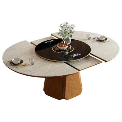 杰格森岩板餐桌可变圆桌暖菜火锅