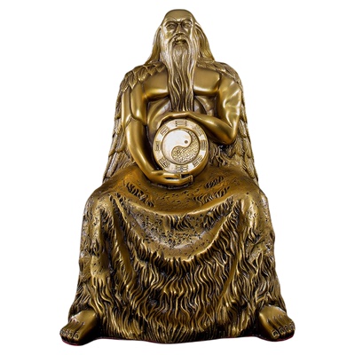 纯铜风水供奉佛像伏羲像八卦伏羲