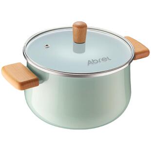 安博力煮汤婴儿辅食锅煮面双耳煲汤锅韩式泡面锅珐琅搪瓷节日礼品