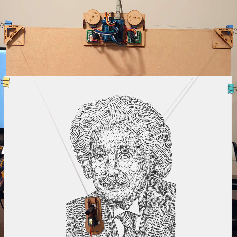 Drawbot步进电机拉线舵机彩色墙绘图仪套件客自动创画项目机器人