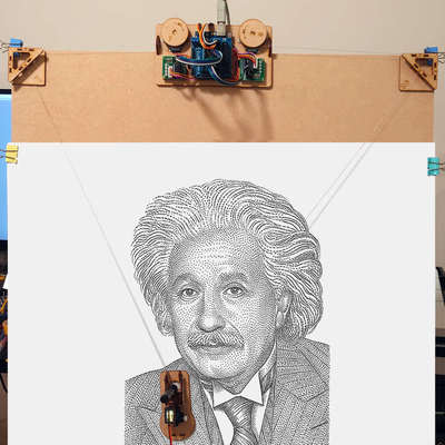 Drawbot步进电机拉线舵机彩色绘图仪自动墙画机器人创客项目套件