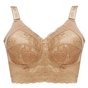 美容院大胸显小防下垂超薄款无钢圈大码收副乳品牌文胸内衣全罩杯