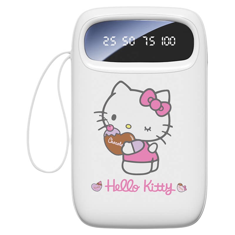 Sanrio/三丽鸥充电宝女生高颜值小巧1W毫安快充3C自带四线超薄