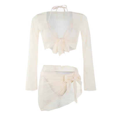 防晒大红色显白辣妹泳衣比基尼