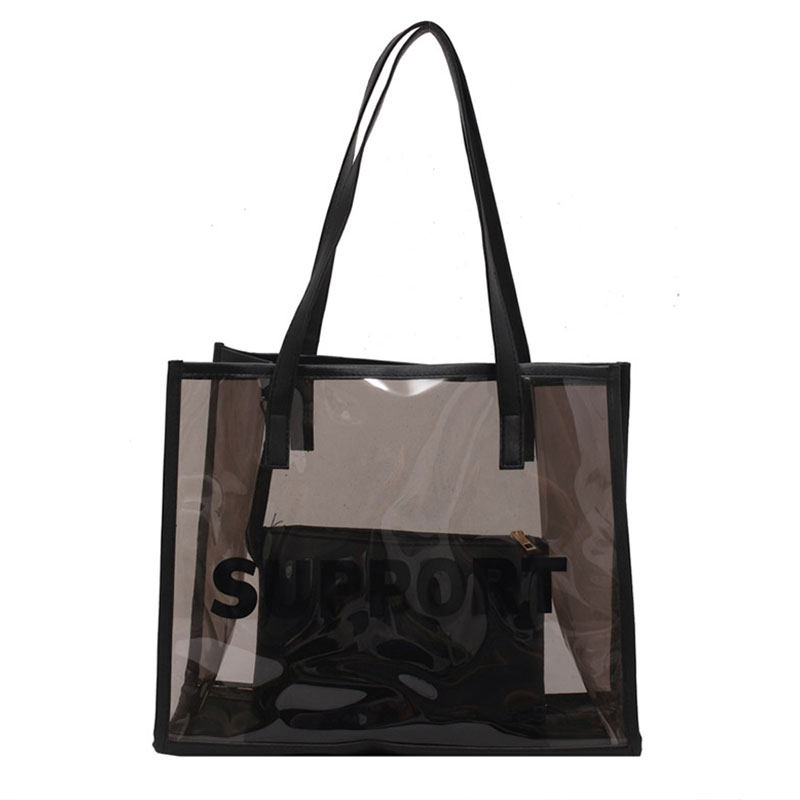 防水大容量托特包包女2025新款夏天PVC透明果冻包手提袋单肩大包