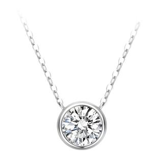 蒂芙星钻18K金培育钻石河南人工人造钻石T家米奇泡泡项链吊坠