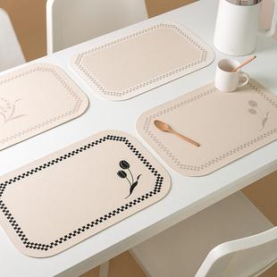高档欧式 郁金香皮革餐垫防水防油餐盘垫免洗早餐垫茶几茶杯垫防烫