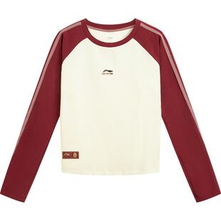 李宁故宫联名长袖T恤女春季2026新款马年红色上衣休闲打底运动服