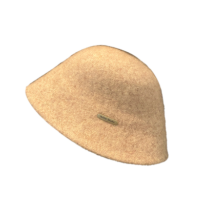 高级感灰色针织渔夫帽女秋冬季