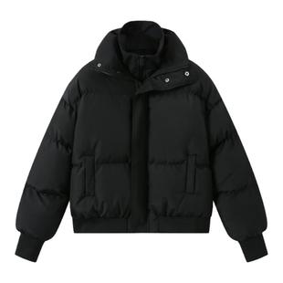 设计款假两件面包服男立领棉服冬季新款宽松加厚棉衣外套时尚袄子