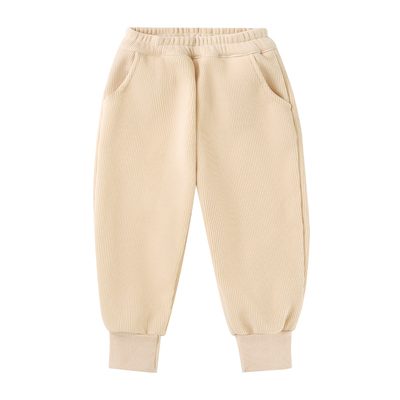 儿童加绒加厚休闲束脚卫裤秋冬