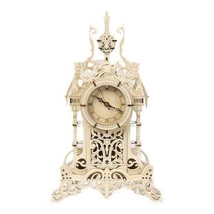 木质钟楼时钟拼图座钟立体摆件儿童益智拼装模型玩具手工室内装饰