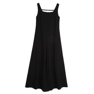 【商场同款】ELLE黑色赫本风长款连衣裙女2025冬装新款高级感裙子