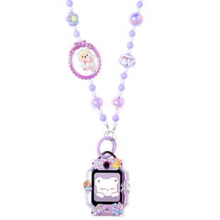 【旋转小熊串珠挂绳】适用小天才电话手表表带z11挂脖/z9/z10/z1s/d2卡通立体保护壳z8a/u5/d5/q1a防丢挂件z6