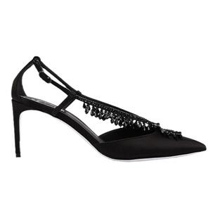 【折扣倒计时】RENE CAOVILLA CHANDELIER系列黑色缎面高跟鞋