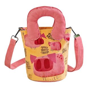 可爱狗狗水桶包包儿童单肩斜挎手提包时尚百塔出游包包