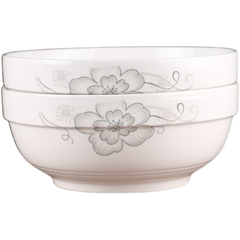 2只装汤碗陶瓷家用大碗面碗装汤碗骨瓷碗陶瓷碗可微波炉餐具