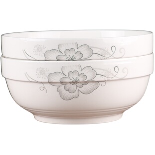 2只装汤碗陶瓷家用大碗面碗装汤碗骨瓷碗陶瓷碗可微波炉餐具