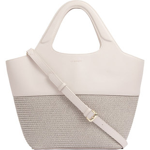 LK BENNETT灰色拼接编织肩包2025年夏新款时尚设计感通勤手提包