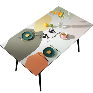 餐桌垫PVC桌布防水防油免洗轻奢长方形简约电视柜台布茶几餐桌布