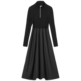 【109/件】EPTISON连衣裙女2025冬新款高级感气质黑色针织长裙子