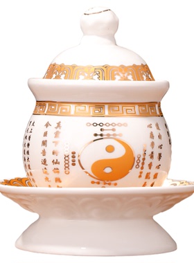 新款陶瓷八卦供水杯家用供杯佛前供奉观音财神爷供佛水杯净水杯