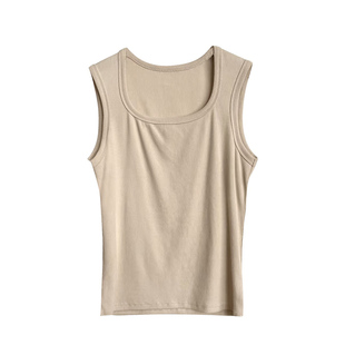 KK定制马蹄领宽肩带工字运动吊带背心女内搭无袖打底显瘦遮肉上衣