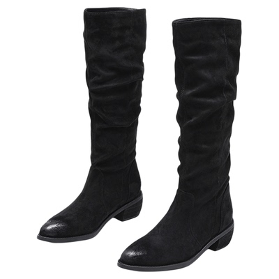 星期六靴子女长筒靴2025新款粗跟