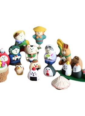 decole新米祭猫咪可爱装饰摆件