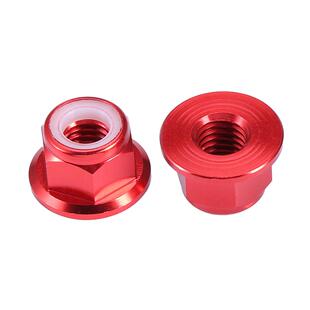 多彩色铝合金法兰螺帽模型用尼龙圈防松螺母螺丝帽M2M3M4M5M6M8