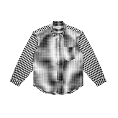 SHIJOIN长袖复古黑白格纹衬衫