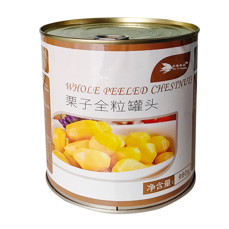 金逸糖水栗罐头980g整颗去皮板栗全粒栗子泥烘焙蛋糕奶茶栗丁即食