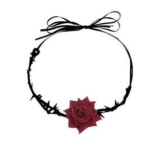 【蜜桃茶】暗夜红玫瑰荆棘choker脖子颈链项圈女万圣节装扮配饰品